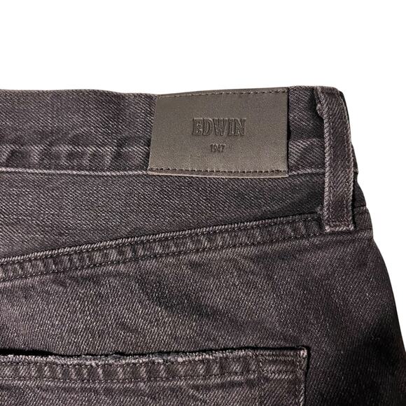 NWT Womens Edwin High Rise Ripped Distressed Black Jeans,100% Cotton,SZ 34 - Picture 10 of 12